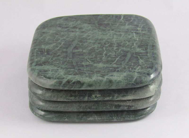 Une Decor Square Marble Coaster Set  (Pack of 4)