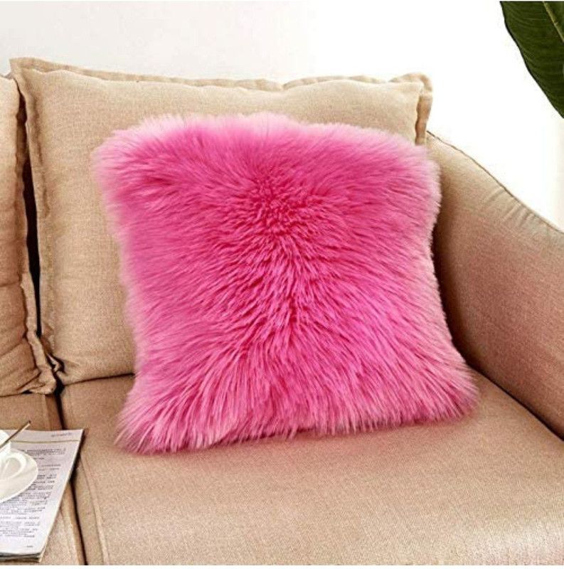 yo comfort Microfibre Solid Cushion Pack of 1  (Pink)