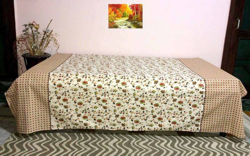 A&H 220 TC Cotton Single Floral Flat Bedsheet  (Pack of 1, Multicolor)