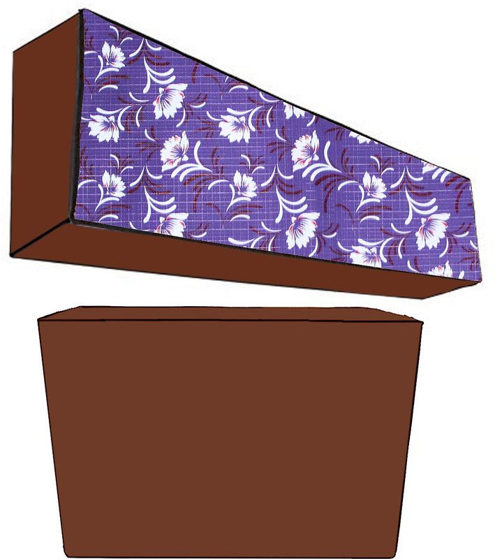 JM Homefurnishings Air Conditioner Cover  (Width: 108 cm, Purple, White)