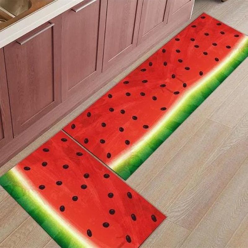 KAPRIDO Velvet Floor Mat  (Red, green, Medium)