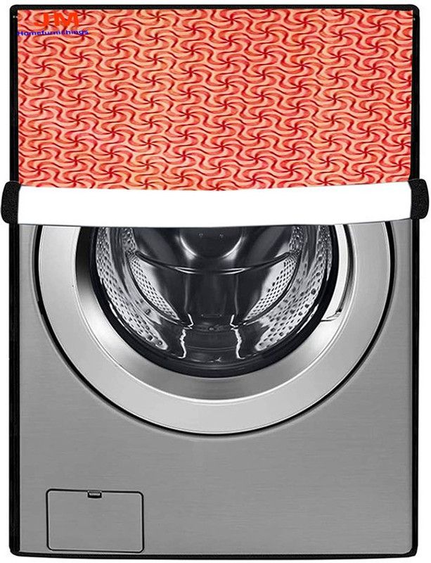 JM Homefurnishings Front Loading Washing Machine Cover  (Width: 68 cm, Multi, Red)