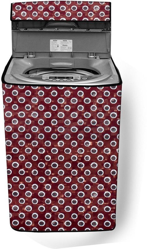Stylista Top Loading Washing Machine Cover  (Width: 147 cm, Maroon, Black)