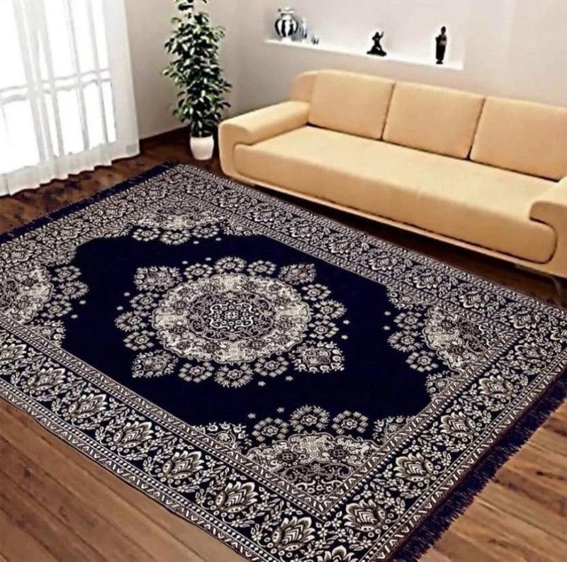 NCS Dark Blue, White Cotton Carpet  (152 cm, X 213 cm, Rectangle)