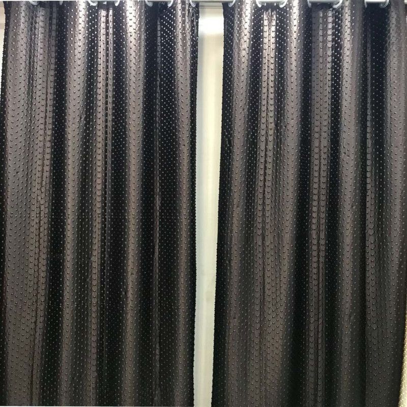 212 cm (7ft) Door Curtain  (Black, Pack of 2)