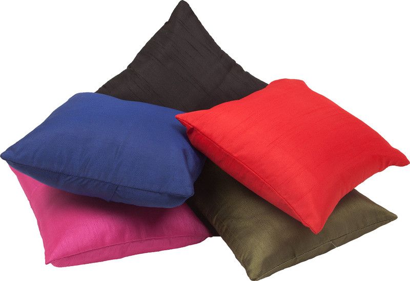 ZIKRAK EXIM Solid Cushions Cover  (Pack of 5, 30 cm*30 cm, Multicolor)