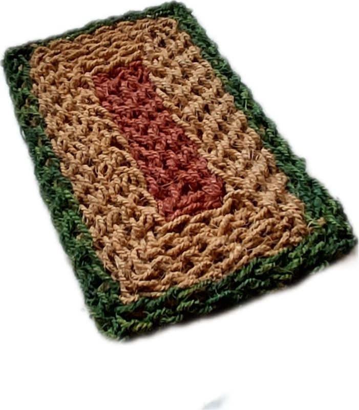 TisomCreations Coir Door Mat  (Beige, Green, Red, Medium)