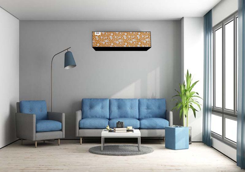 AAVYA UNIQUE FASHION Air Conditioner Cover  (Width: 88 cm, Yellow,Whiteflower)