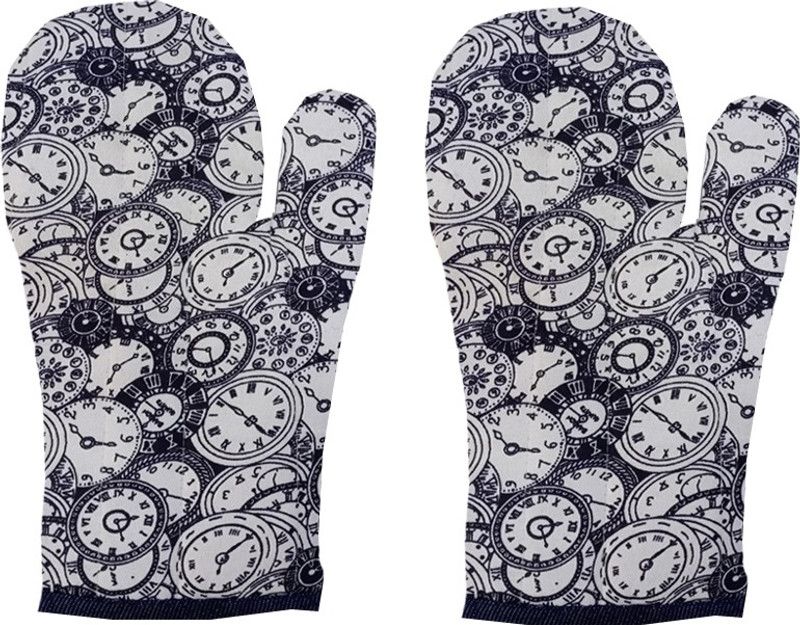 FAIRY HOME Black Cotton Kitchen Linen Set  (Pack of 2)