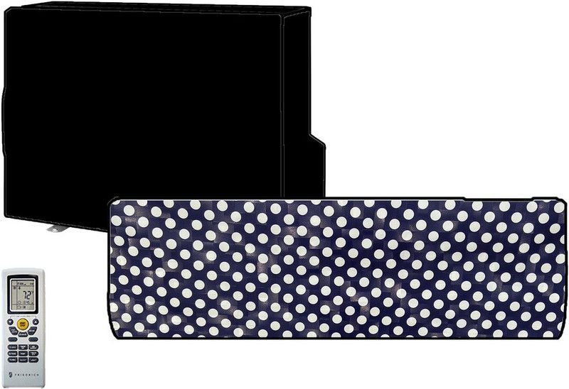 KVAR Air Conditioner Cover  (Width: 58 cm, Blue, White)