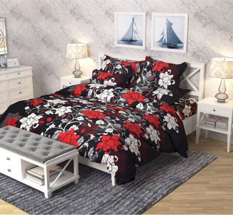 RD 180 TC Polycotton, Cotton Double Floral Flat Bedsheet  (Pack of 1, Multicolor)