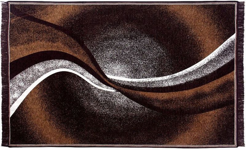 Creativehomes Brown, Black Chenille Carpet  (84 cm, X 54 cm, Rectangle)