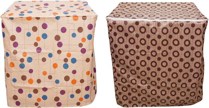 Da Anushi Semi-Automatic Washing Machine Cover  (Width: 60 cm, Multi Dot, Lght brown Round)