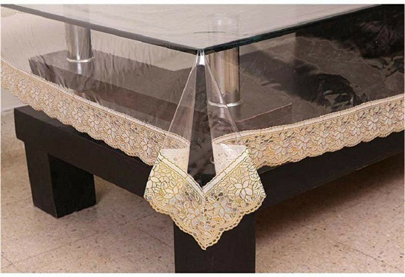 Solid 6 Seater Table Cover  (Gold, PVC)