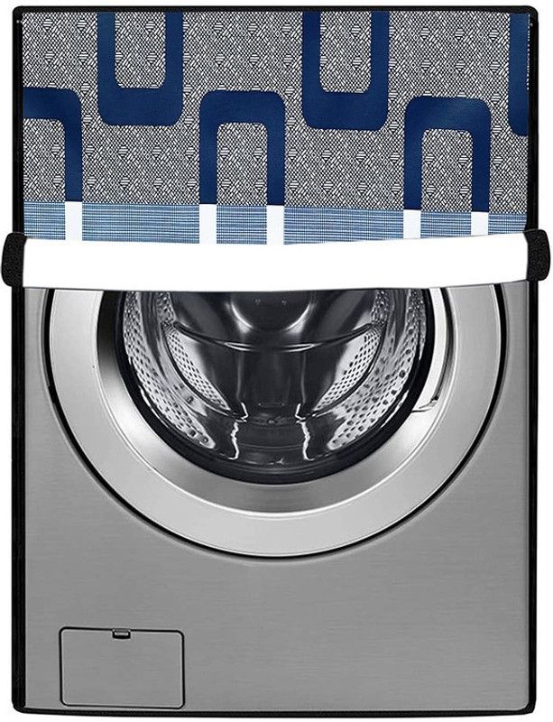 JM Homefurnishings Front Loading Washing Machine Cover  (Width: 60 cm, Blue, White)