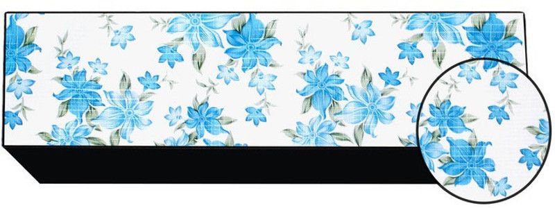 JM Homefurnishings Air Conditioner Cover  (Width: 115 cm, White, Blue)