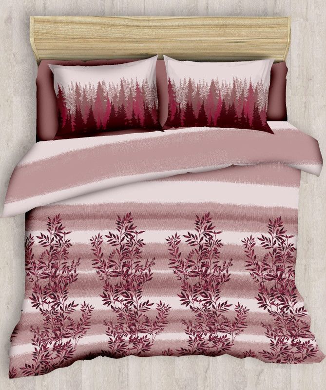 TORO BLU 400 TC Cotton King Abstract Flat Bedsheet  (Pack of 1, Brown)