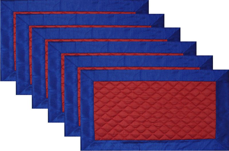 HOME SHINE Rectangular Pack of 6 Table Placemat  (Red, Polyester)