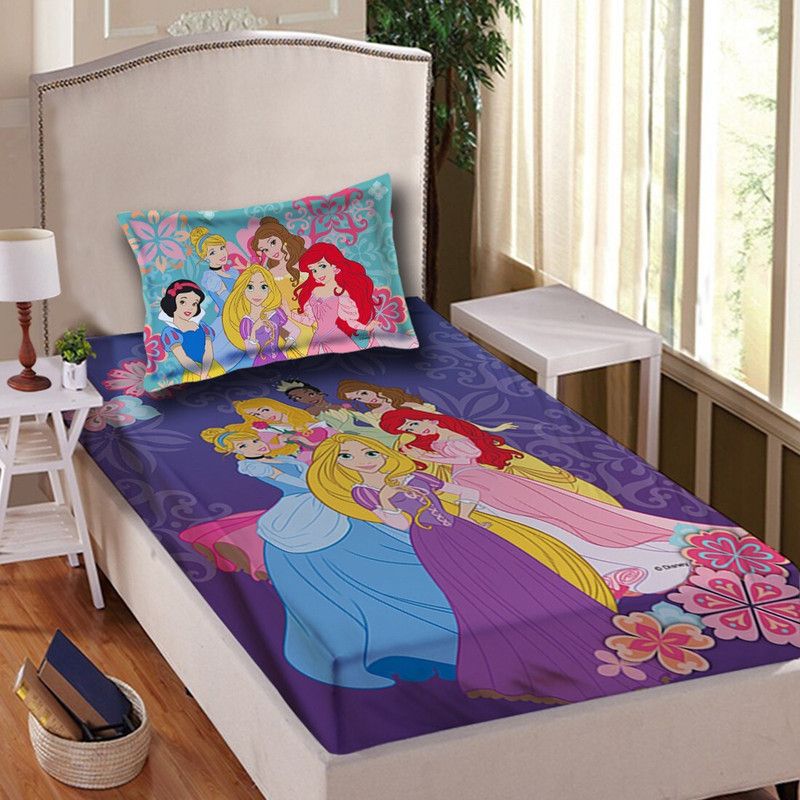 DISNEY 180 TC Cotton Single Printed Flat Bedsheet  (Pack of 1, Purple)