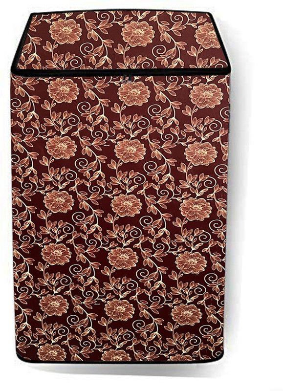SAVEIT Top Loading Washing Machine Cover  (Width: 91 cm, Maroon, Golden)