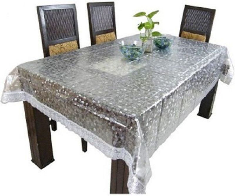 Rajricollection Printed 6 Seater Table Cover  (Transparent, PVC (Polyvinyl Chloride))