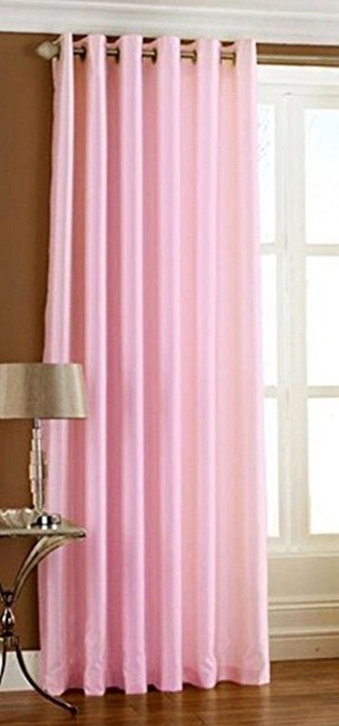 Home Utsav 274 cm (9 ft) Polyester Semi Transparent Long Door Curtain Single Curtain  (Plain, BabyPink)