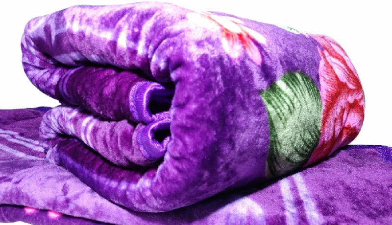 Blessing Home Solid Double Mink Blanket for Heavy Winter  (Polyester, Wine)