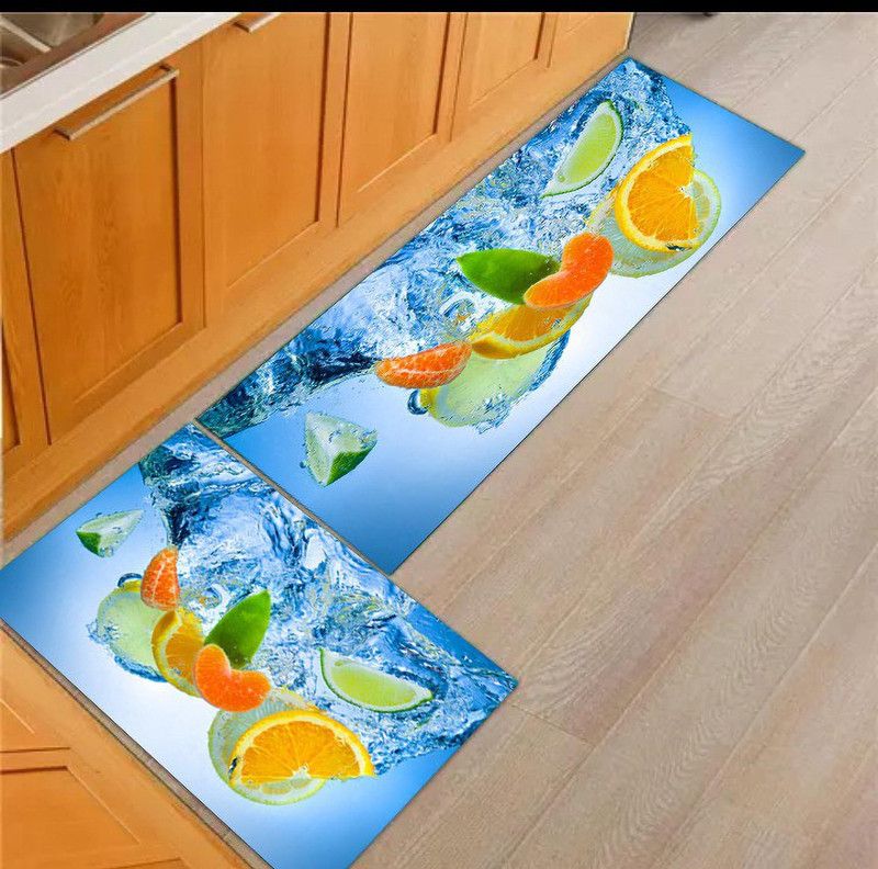 MAHI TEXTILES Polyester Floor Mat  (Multicolor11, Free, Pack of 2)