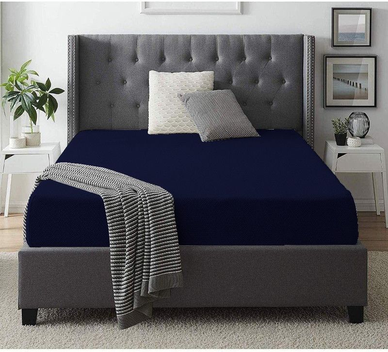 ITAJ Fitted Single Size Waterproof Mattress Cover  (Blue)