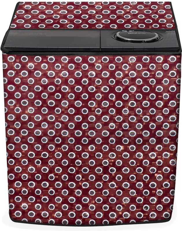 Stylista Top Loading Washing Machine Cover  (Width: 64 cm, Maroon, Black)