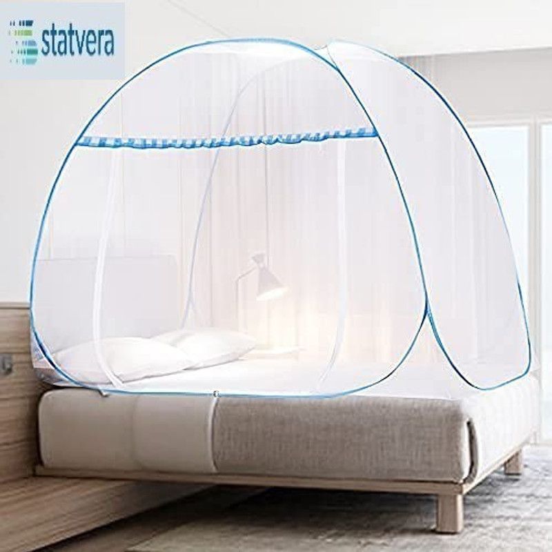 statvera HDPE - High Density Poly Ethylene Adults Washable Double and King size bed Tent mosquito net Mosquito Net  (sky blue), Tent)