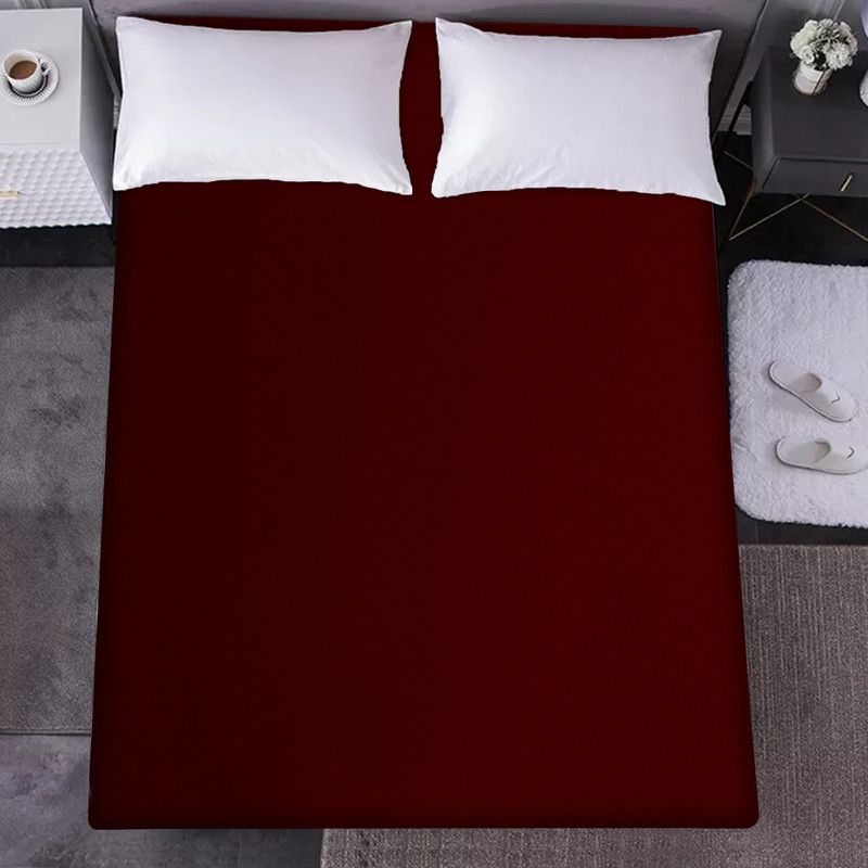 LITHARA Fitted King Size Waterproof Mattress Cover  (Maroon)