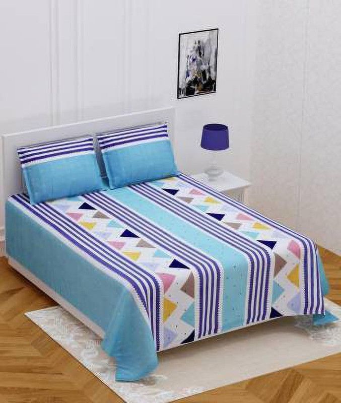 CHHILAKIYA 180 TC Cotton Double Abstract Flat Bedsheet  (Pack of 1, Multicolor)