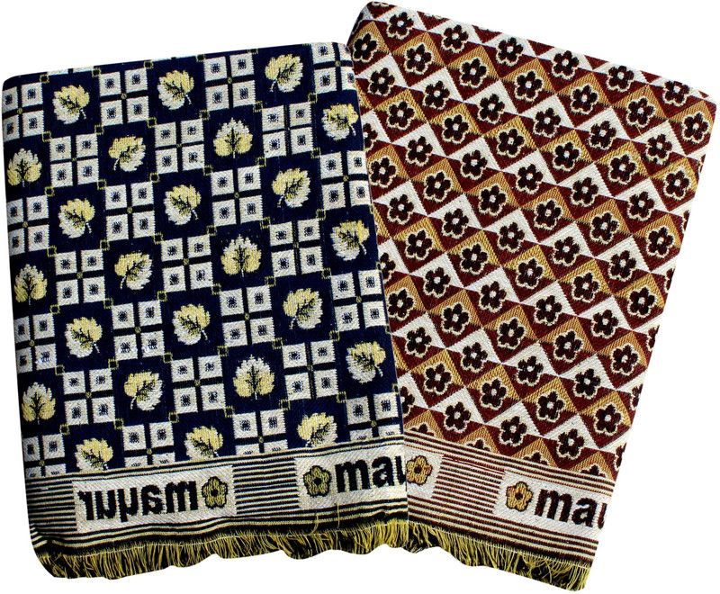 MANDHANIA Floral, Self Design Single Top Sheet for AC Room  (Cotton, Multicolor)