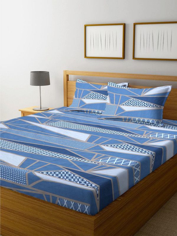 260 TC Cotton Double Bedsheet  (Pack of 1, Multicolor)