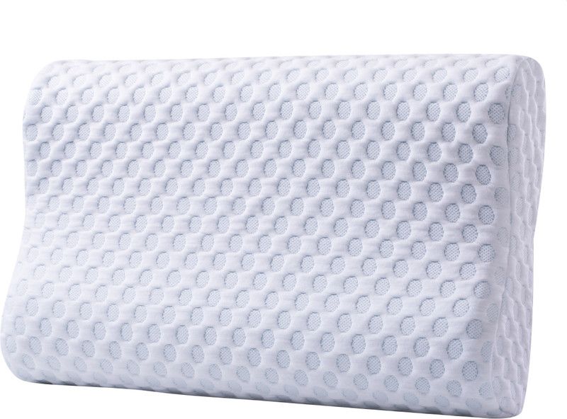 Dormyo Luxury Queen Memory Foam Geometric Orthopaedic Pillow Pack of 1  (White)