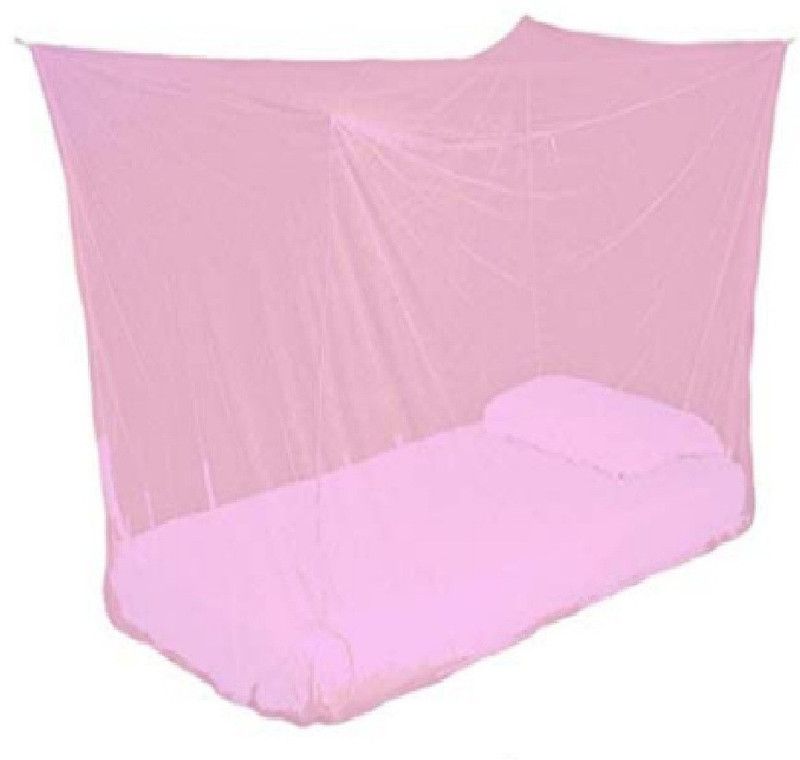 VRV Nylon Adults Washable Double Bed (6x6) Mosquito net to protect Mosquito Net  (Pink, Bed Box)