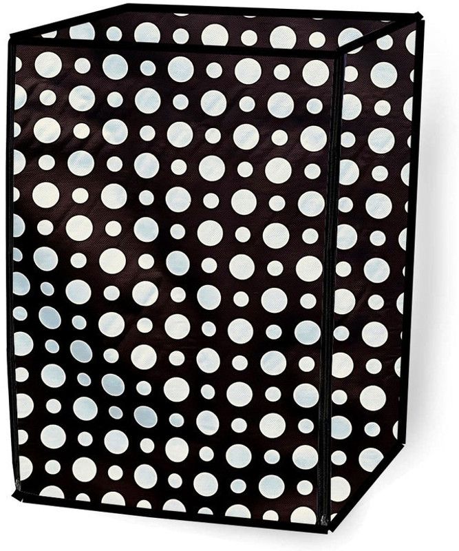 JM Homefurnishings Front Loading Washing Machine Cover  (Width: 63 cm, Black, White)