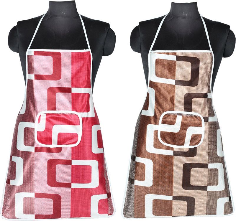 SSDN Brown, Maroon Polyester Kitchen Linen Set  (Pack of 2)