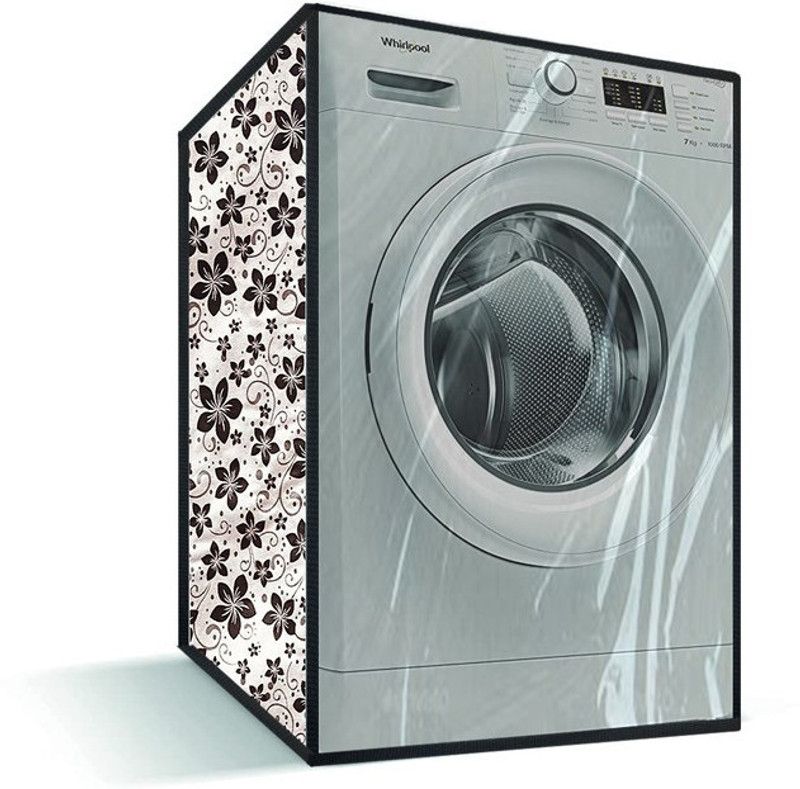 JM Homefurnishings Front Loading Washing Machine Cover  (Width: 72 cm, Black, Grey)