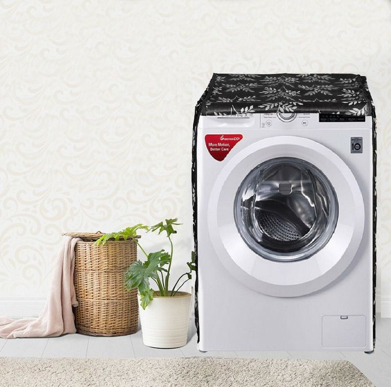 Romiz Front Loading Washing Machine Cover  (Width: 58 cm, Black)
