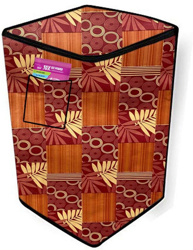 JM Homefurnishings Top Loading Washing Machine Cover  (Width: 58 cm, Cognac, Red)