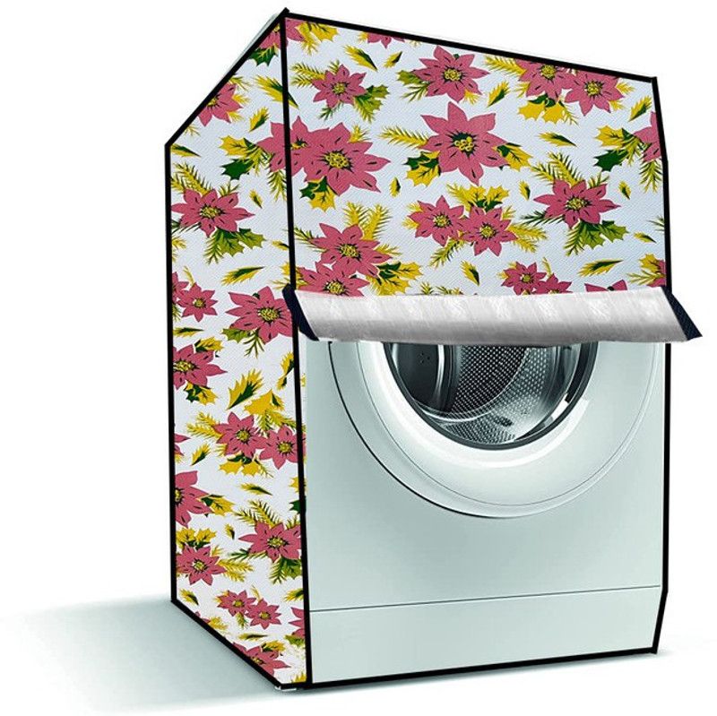Delideal Front Loading Washing Machine Cover  (Width: 66 cm, Brown, White)