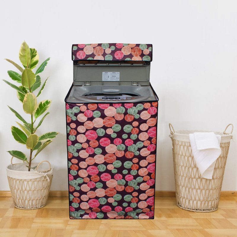 Glassiano Top Loading Washing Machine Cover  (Width: 58.42 cm, Red, Maroon)