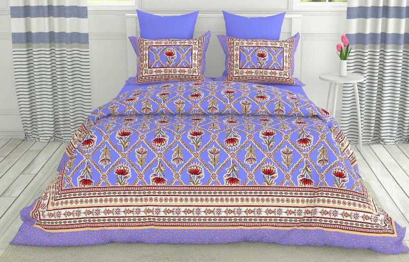 Cotton Double Jaipuri Prints Bedsheet  (Pack of 1, MDB16)