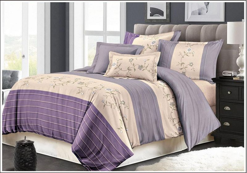 GIFTY 250 TC Polycotton King Floral Flat Bedsheet  (Pack of 3, Blue)