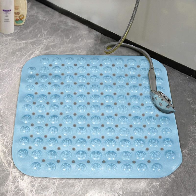 HOKiPO PVC (Polyvinyl Chloride) Bathroom Mat  (Blue, Medium)