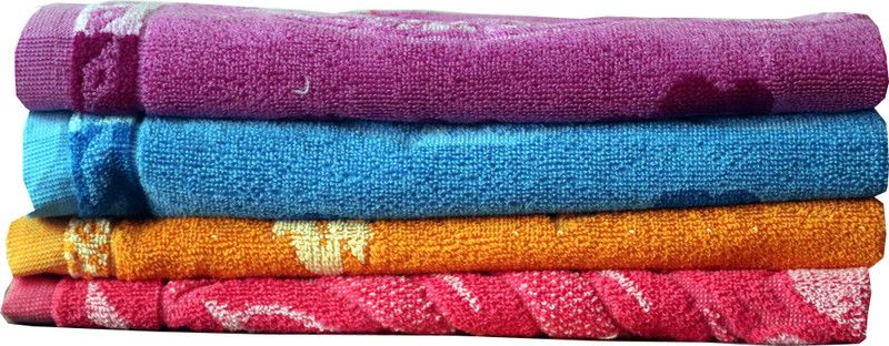 RUMAL Cotton 400 GSM Face, Hand Towel Set  (Pack of 4)