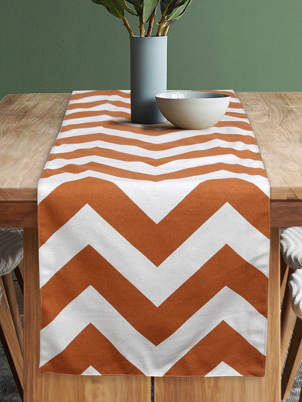 Dekor World Orange 120 cm Table Runner  (Cotton)