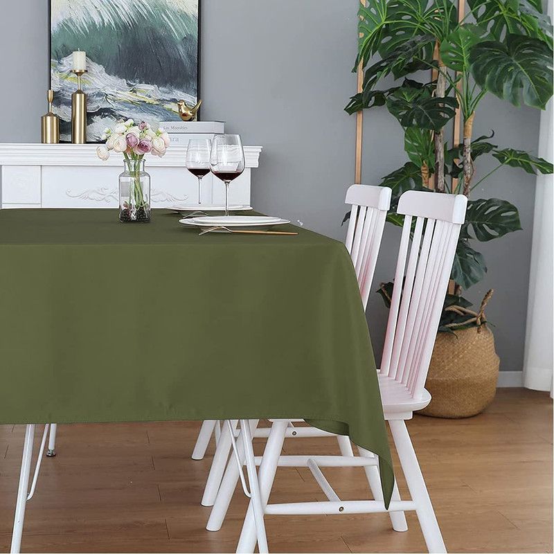 laxmi1341 Solid 6 Seater Table Cover  (Green, Cotton)